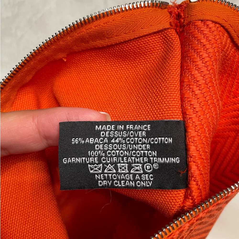Hermes Orange Bain Flat Canvas Pouch 🧡 - Picture 10 of 13